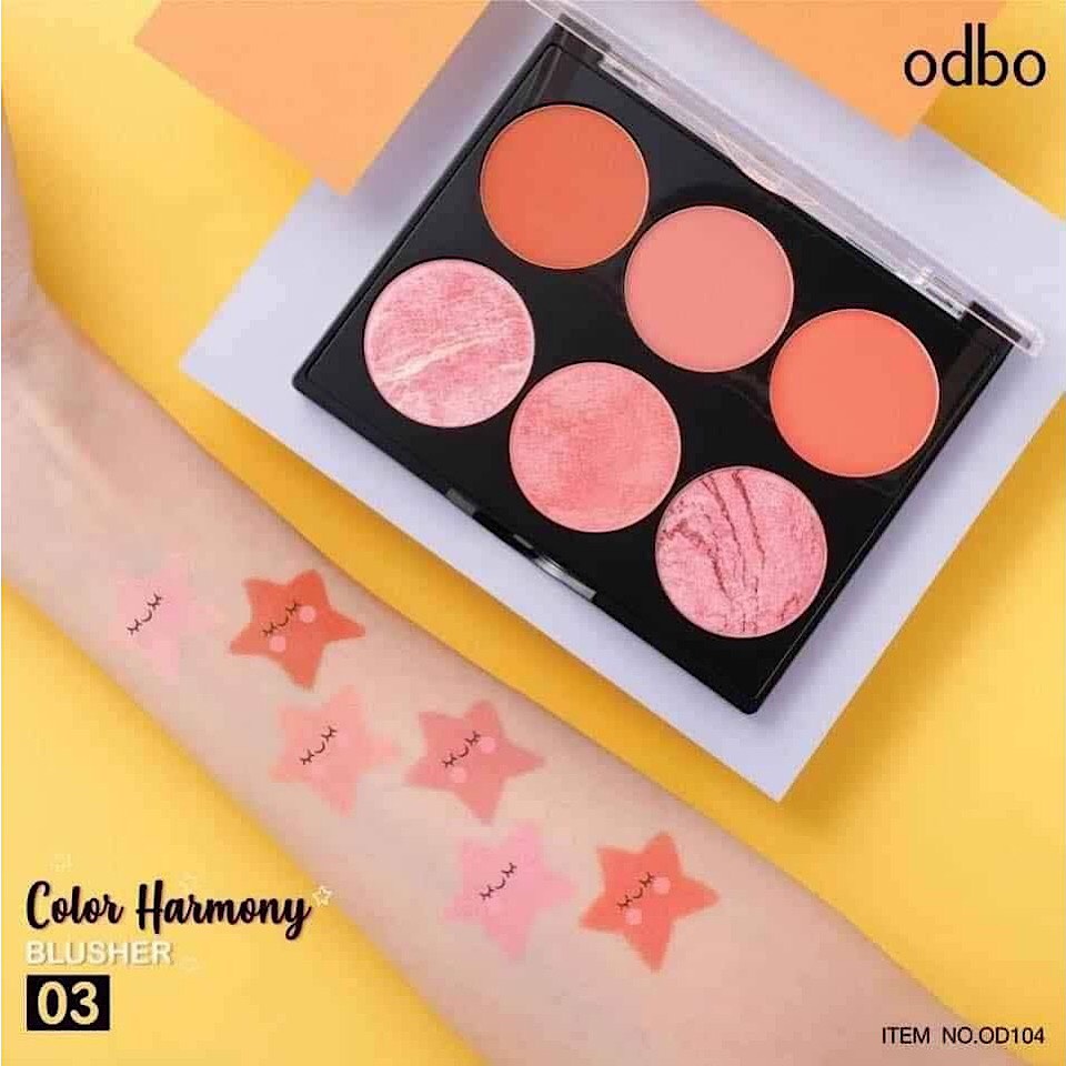 bảng má hồng 6 ô odbo color harmony blusher